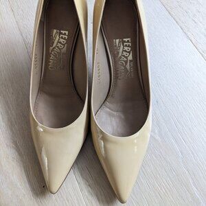 Authentic Salvatore Ferragamo Patent Leather Pumps - Size 7B
